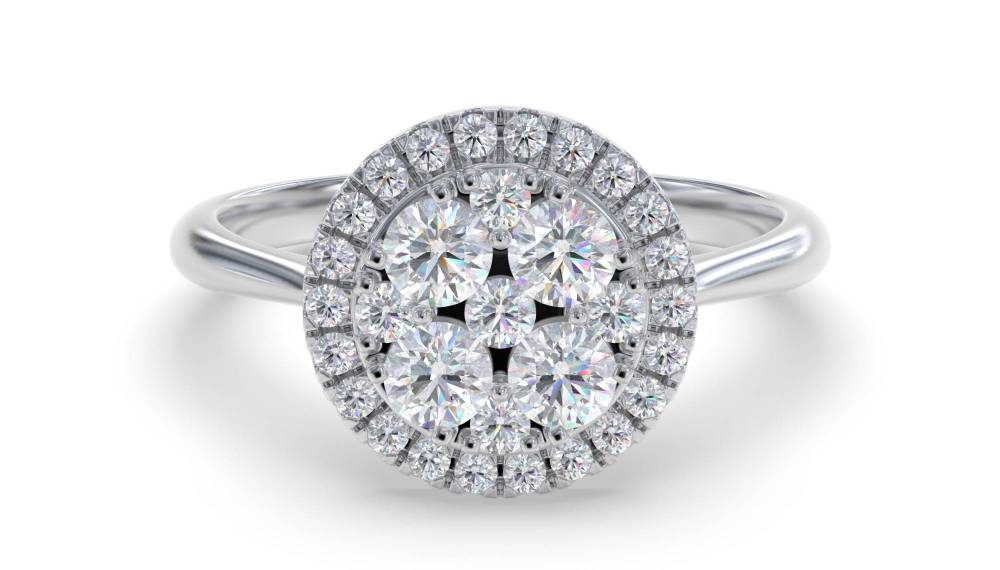 0.50ct Elegant Round Diamond Cluster Ring W