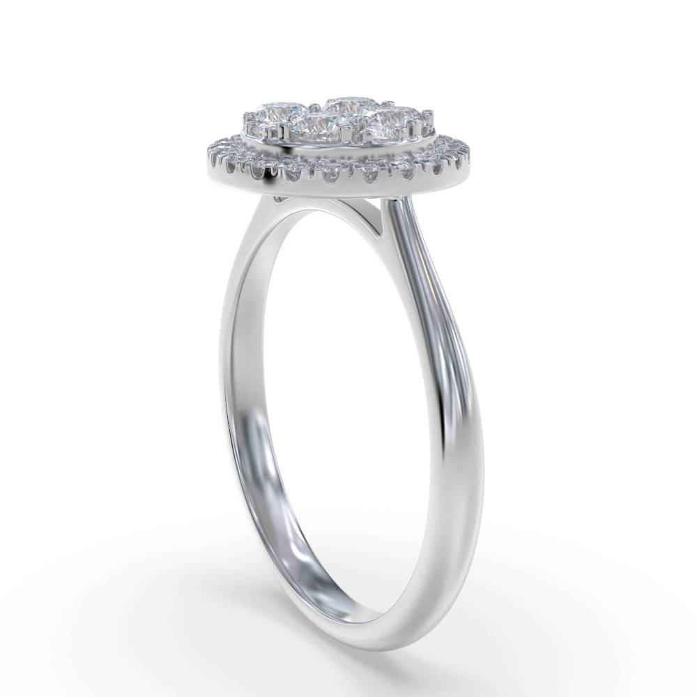 0.50ct Elegant Round Diamond Cluster Ring W