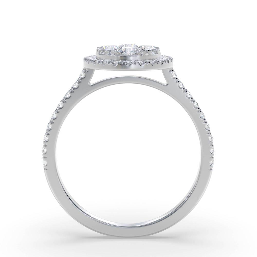 0.40ct Modern Oval Shaped Cluster Halo Ring W