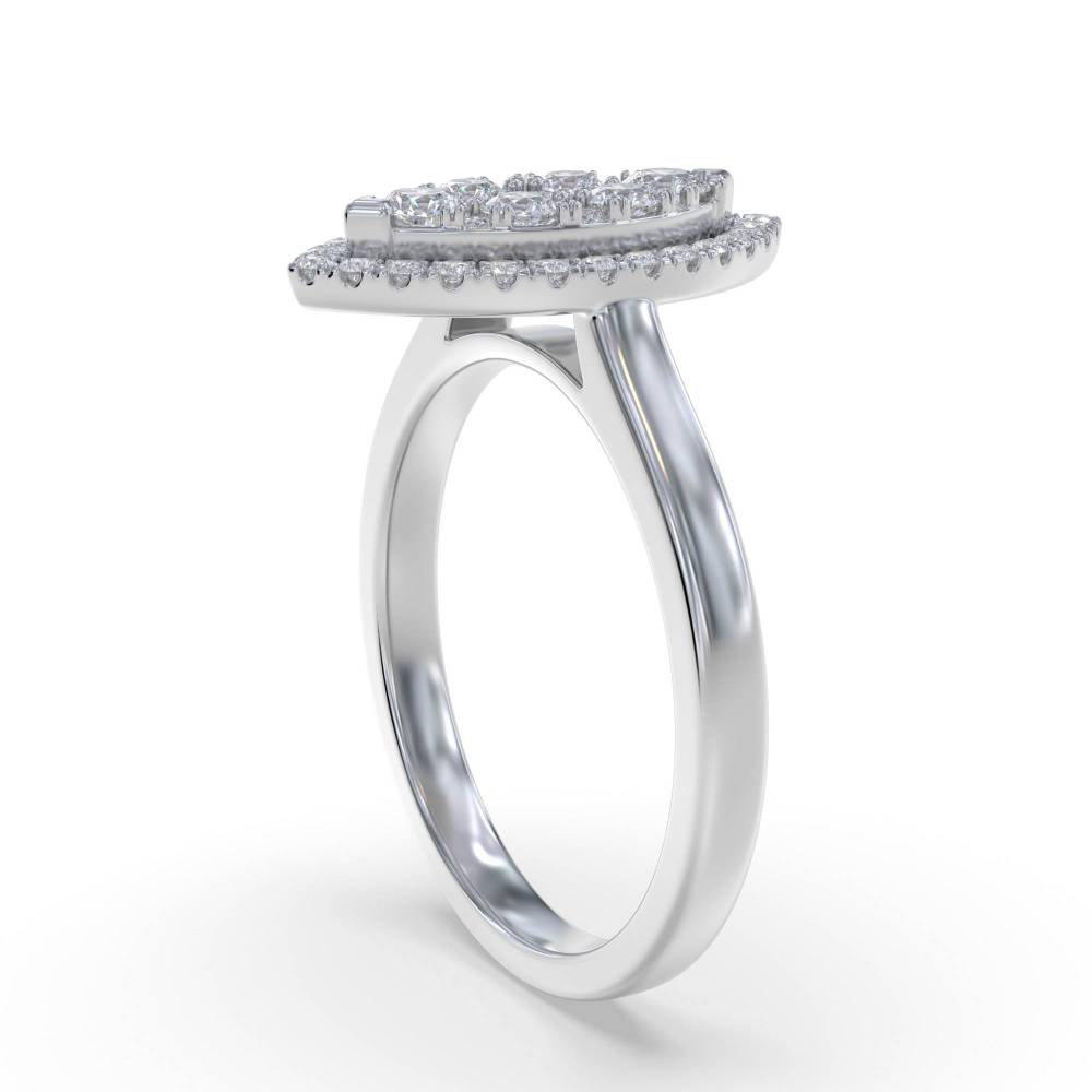 0.45ct Modern Round Diamond Cluster Halo Ring W