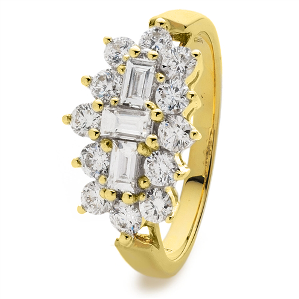 0.50ct Elegant Round & Baguette Diamond Dress Ring Image