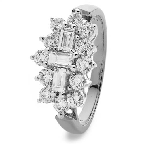 0.50ct Elegant Round & Baguette Diamond Dress Ring Image