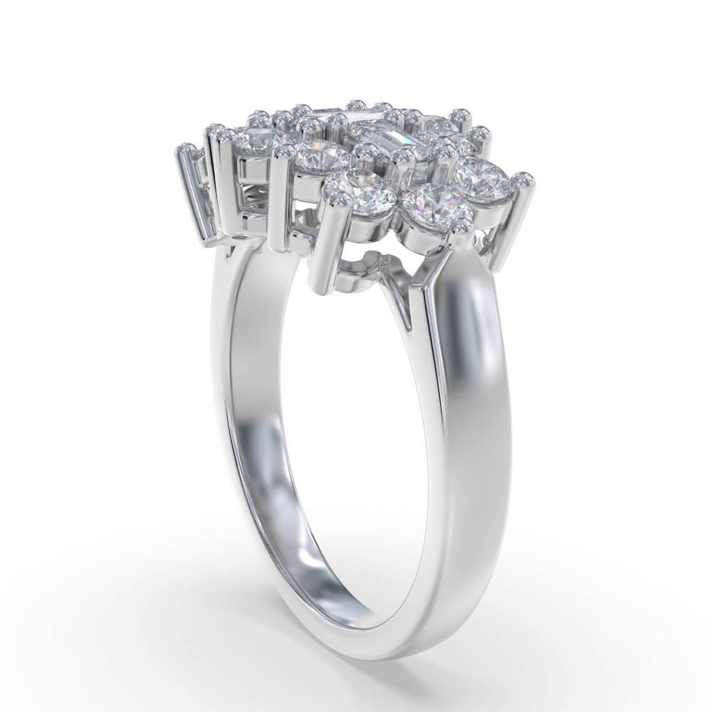 2.00ct Elegant Round & Baguette Diamond Dress Ring W