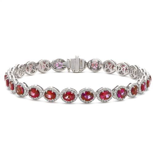 12.30ct Elegant Diamond & Ruby Tennis Bracelet W