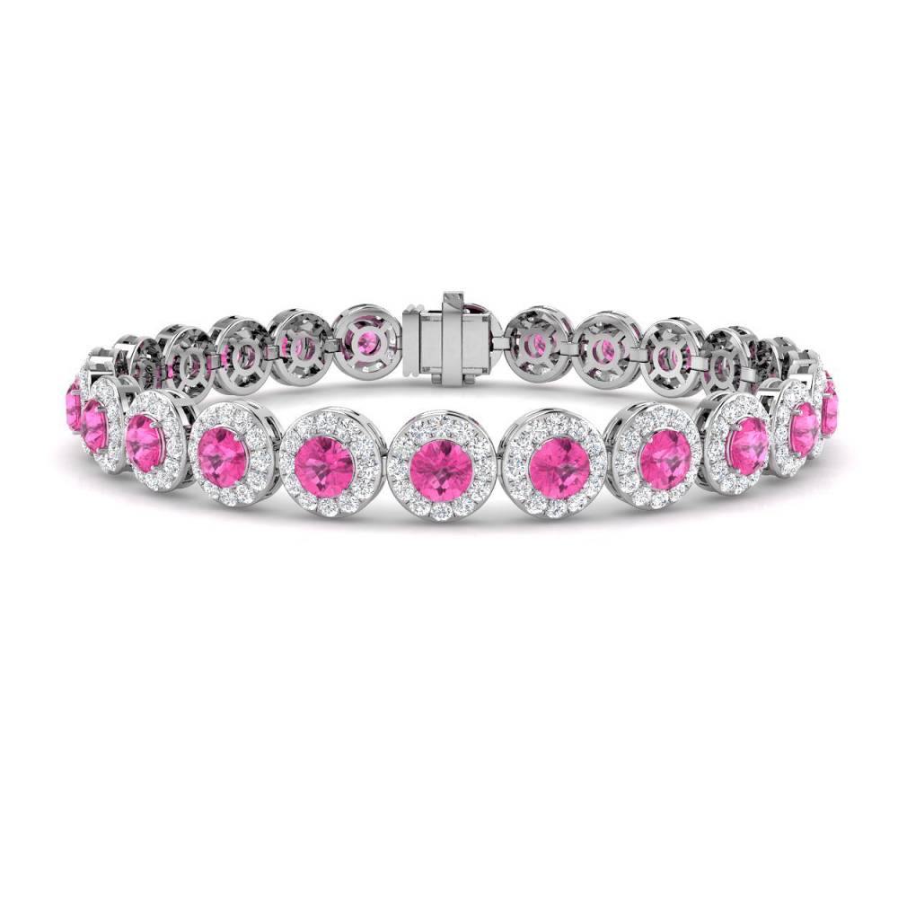11.50CT VS/EF Round Cut Pink Sapphire and Round Diamond Bracelet Image