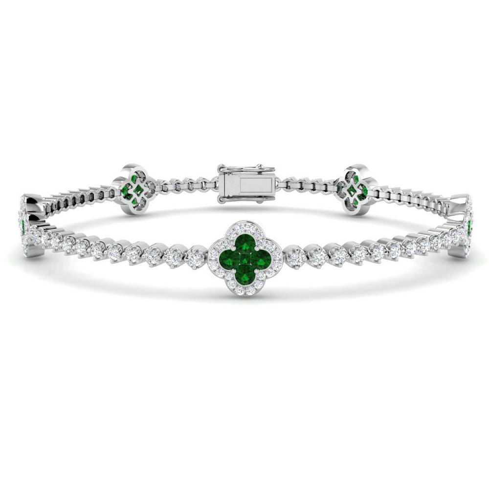 2.40CT VS/EF Round Emerald and Diamond Designer Bracelet Image