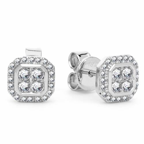 0.25ct Round Diamond Halo Earrings W