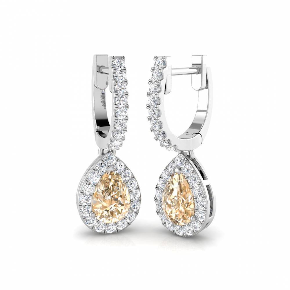 1.60ct EF/VS Morganite and Diamond Earrings W