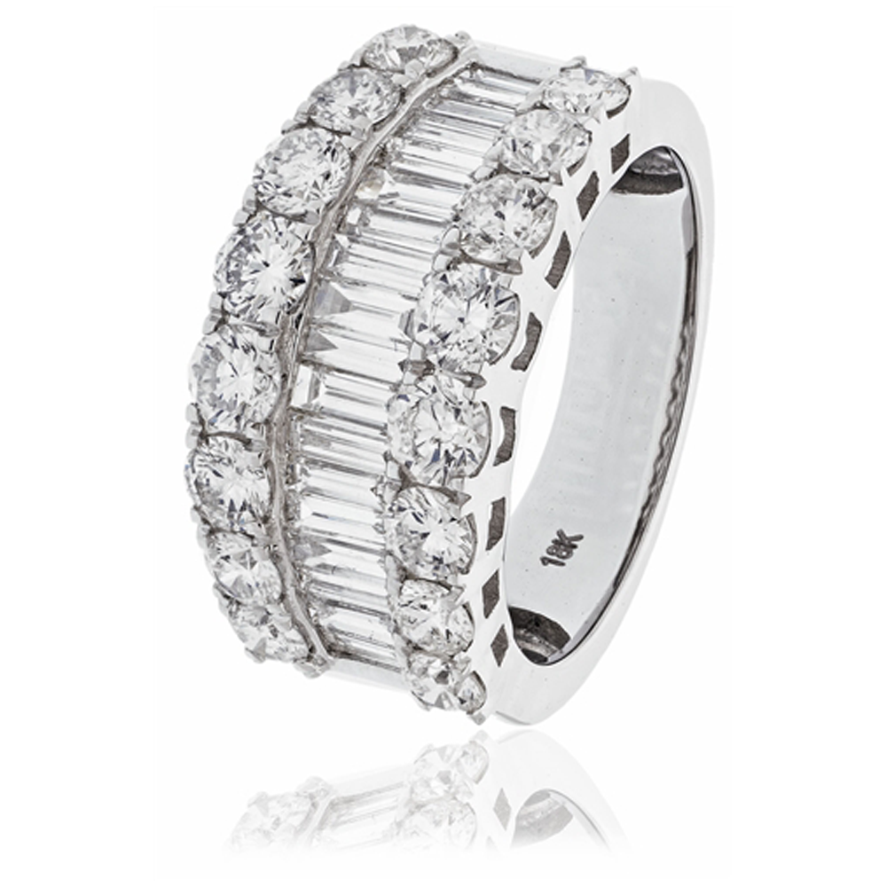 3.00ct Round & Baguette Diamond Dress Ring Image