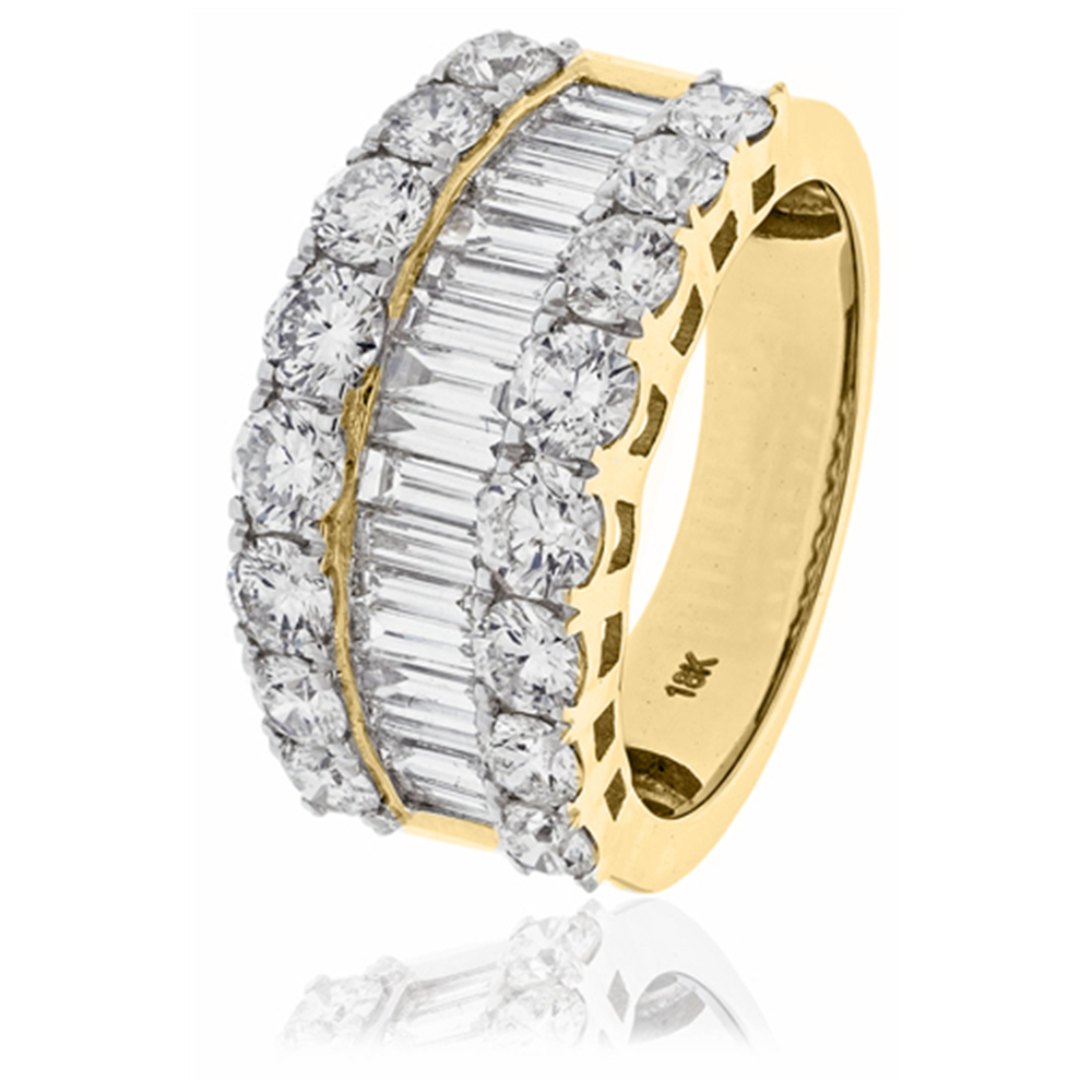 3.00ct Round & Baguette Diamond Dress Ring Image