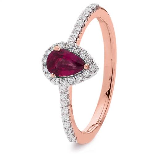 0.70ct Ruby & Diamond Cluster Ring Image