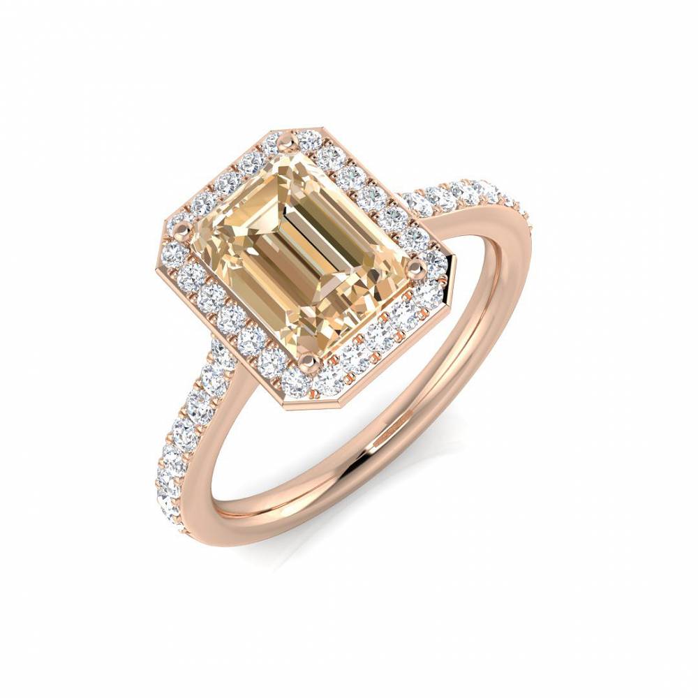 2.00ct EF/VS Morganite and Diamond Gemstone Ring Image