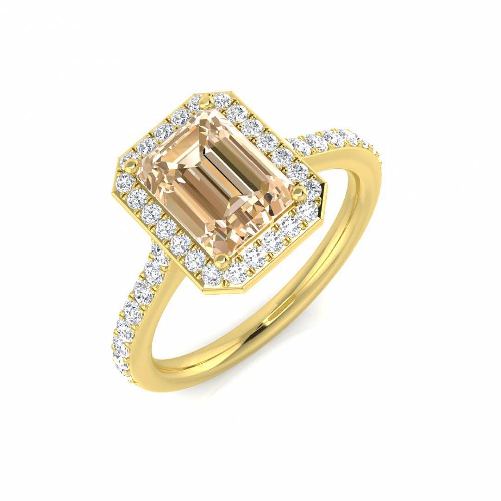 2.00ct EF/VS Morganite and Diamond Gemstone Ring Image