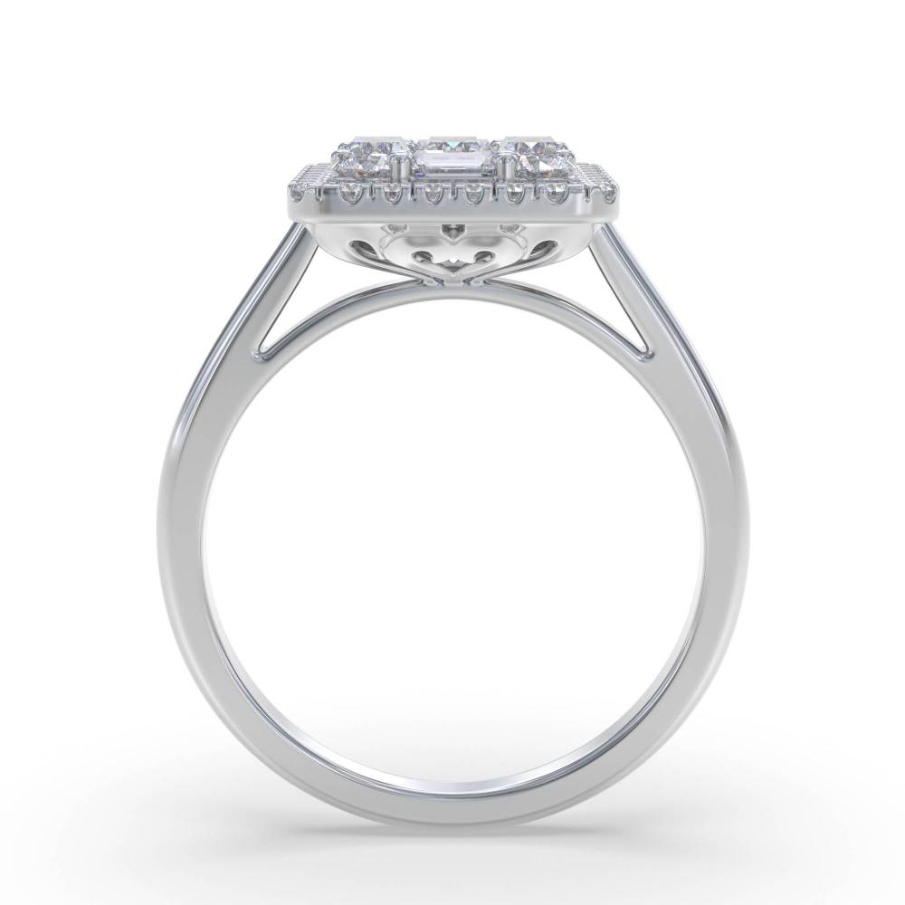 1.00ct Round Diamond Cluster Ring W