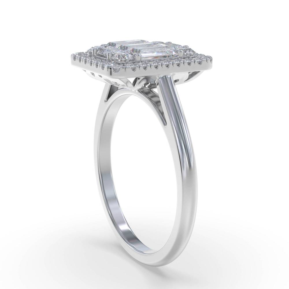 1.00ct Round Diamond Cluster Ring W