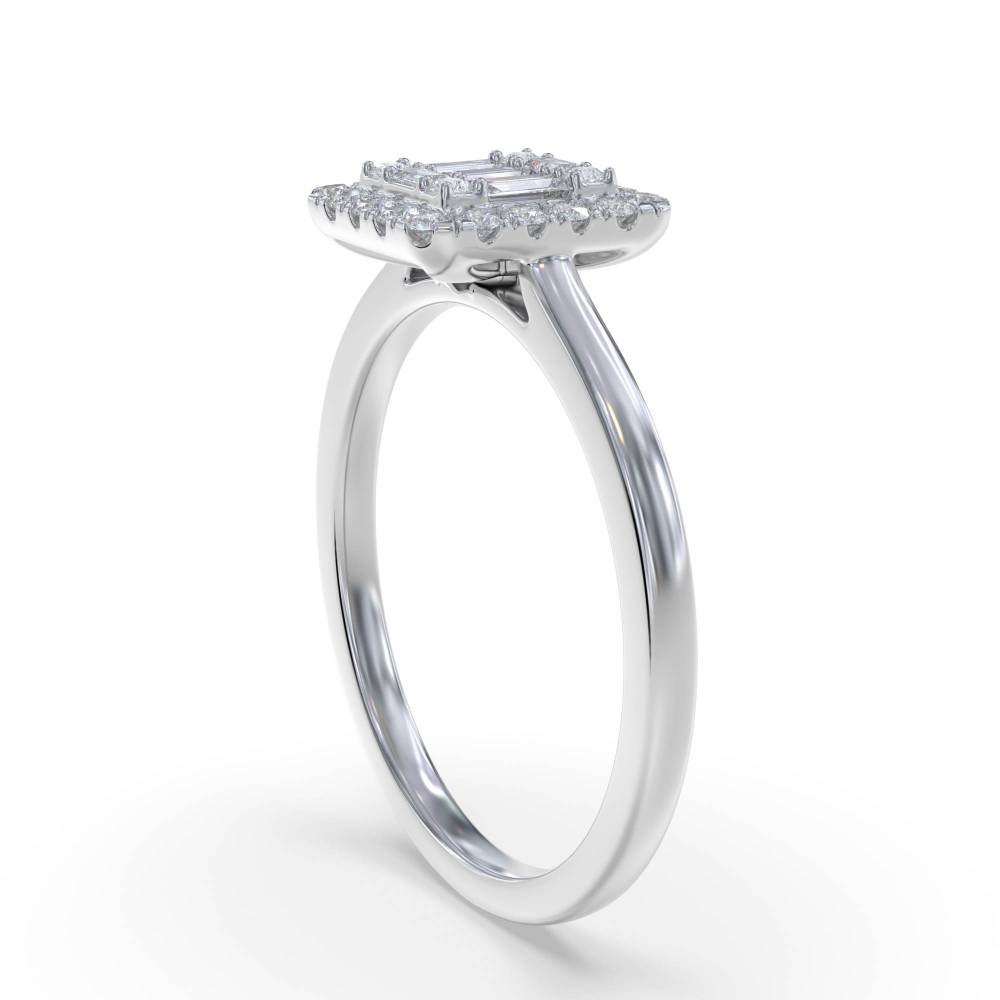 0.25ct Elegant Round Diamond Cluster Ring W