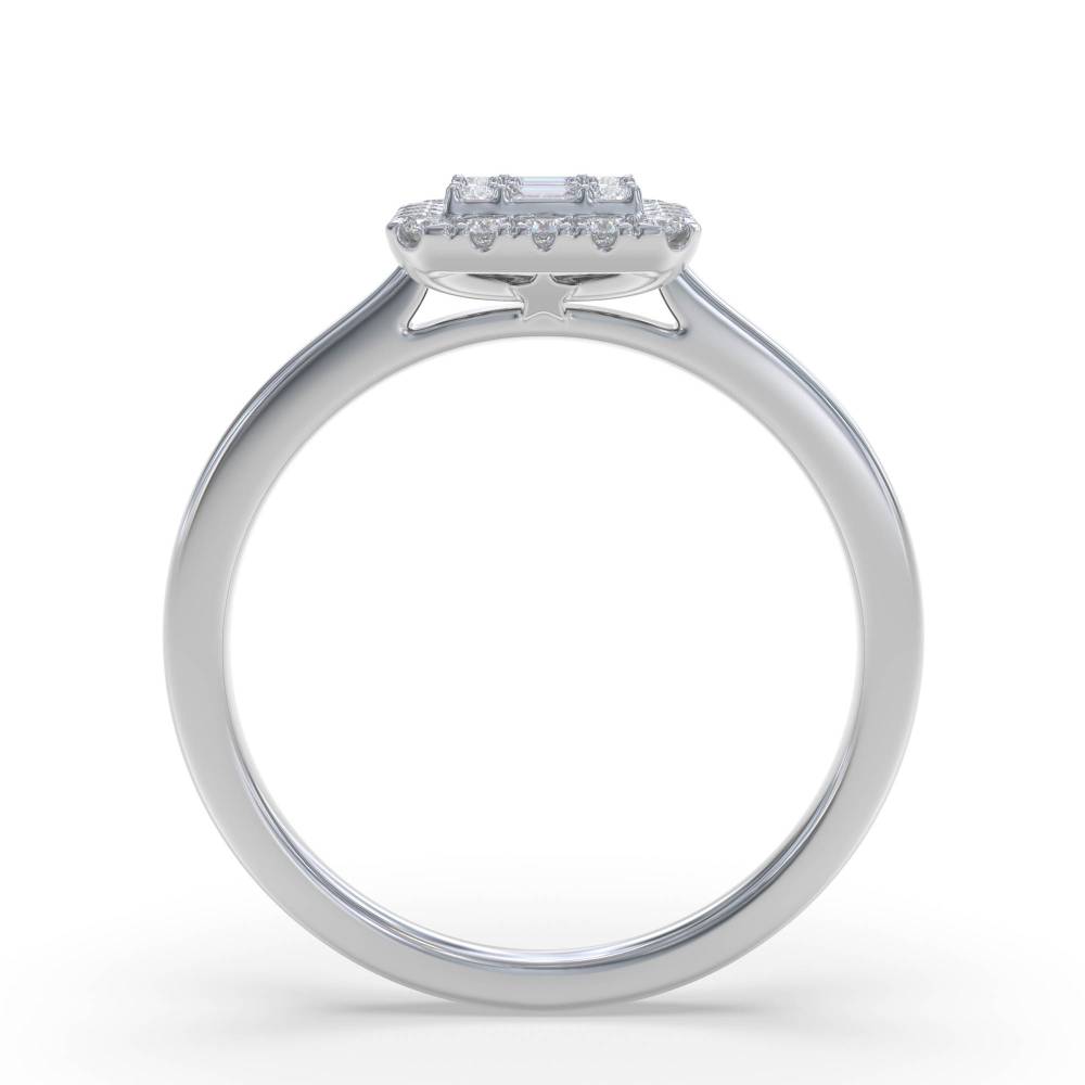 0.25ct Elegant Round Diamond Cluster Ring W