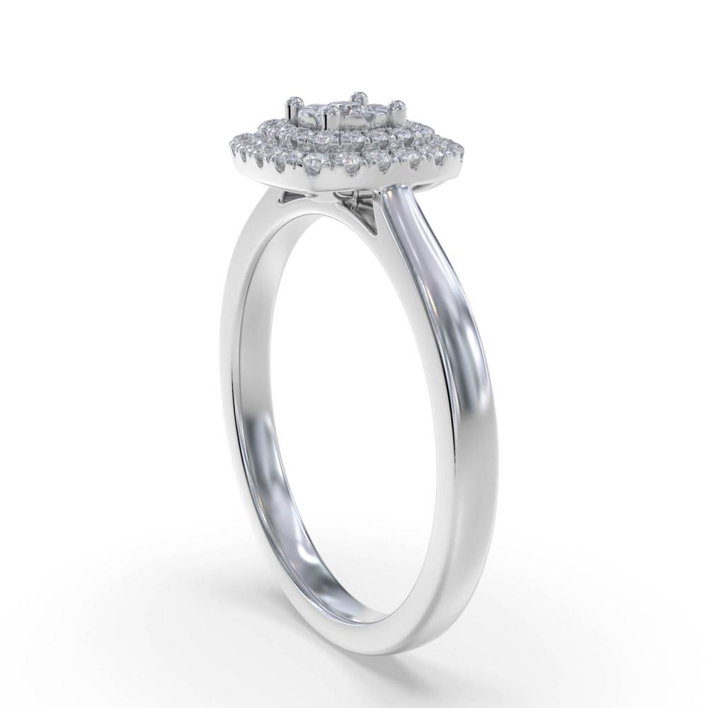 0.25ct Elegant Round Diamond Halo Ring W