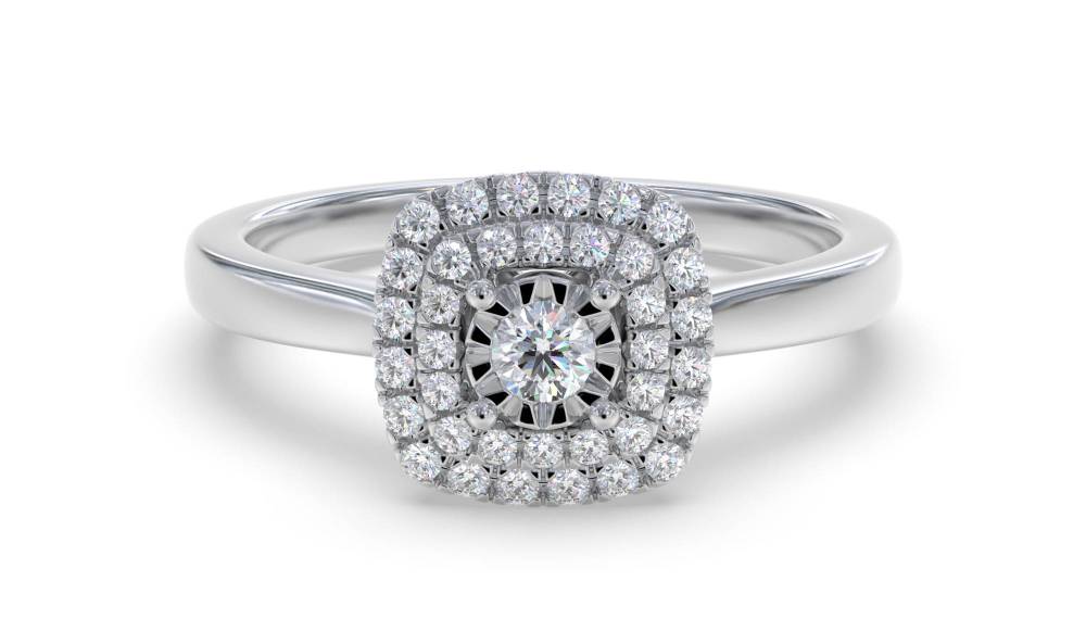 0.25ct Elegant Round Diamond Halo Ring W