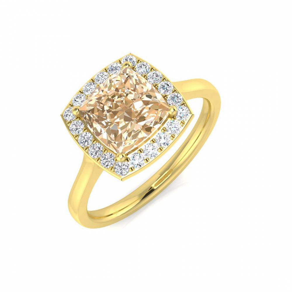 1.40ct EF/VS Morganite and Diamond Gemstone Ring Image