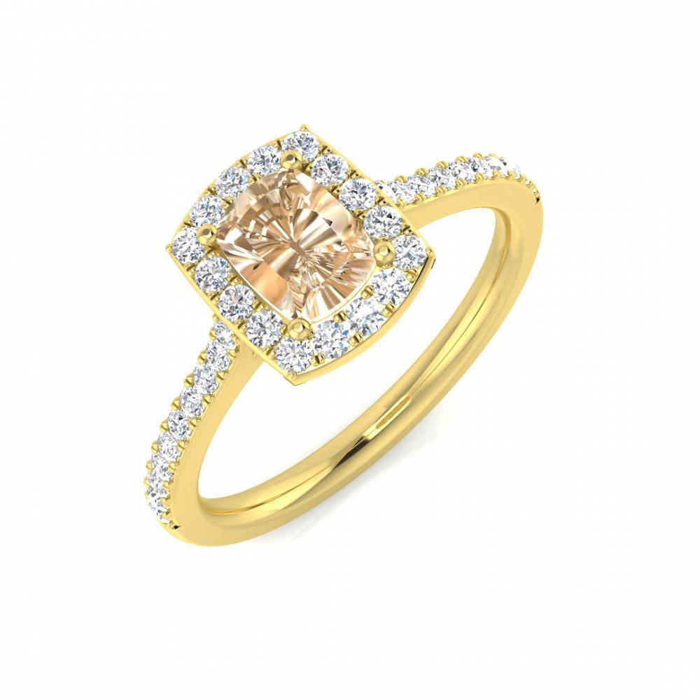 1.30ct EF/VS Morganite and Diamond Gemstone Ring Image