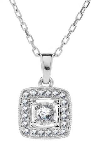 0.14ct Round Cluster Diamond Designer Pendant W