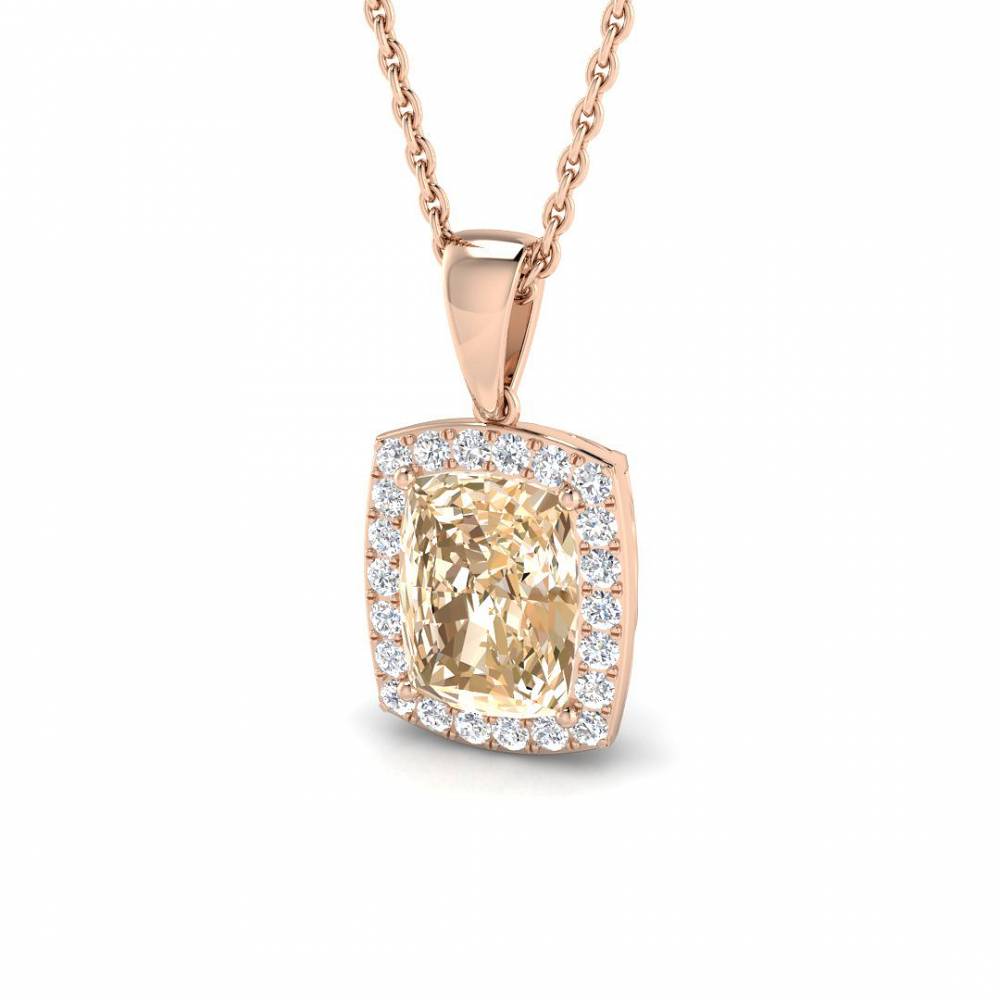 1.70ct EF/VS Morganite and Diamond Gemstone Pendant R