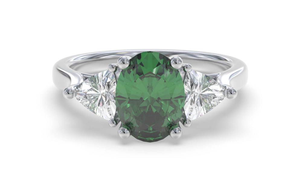 1.95ct EF/VS Trilogy Emerald & Diamond Gemstone Ring W