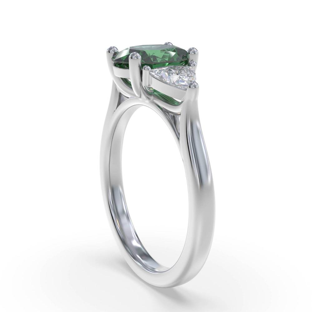 1.95ct EF/VS Trilogy Emerald & Diamond Gemstone Ring W