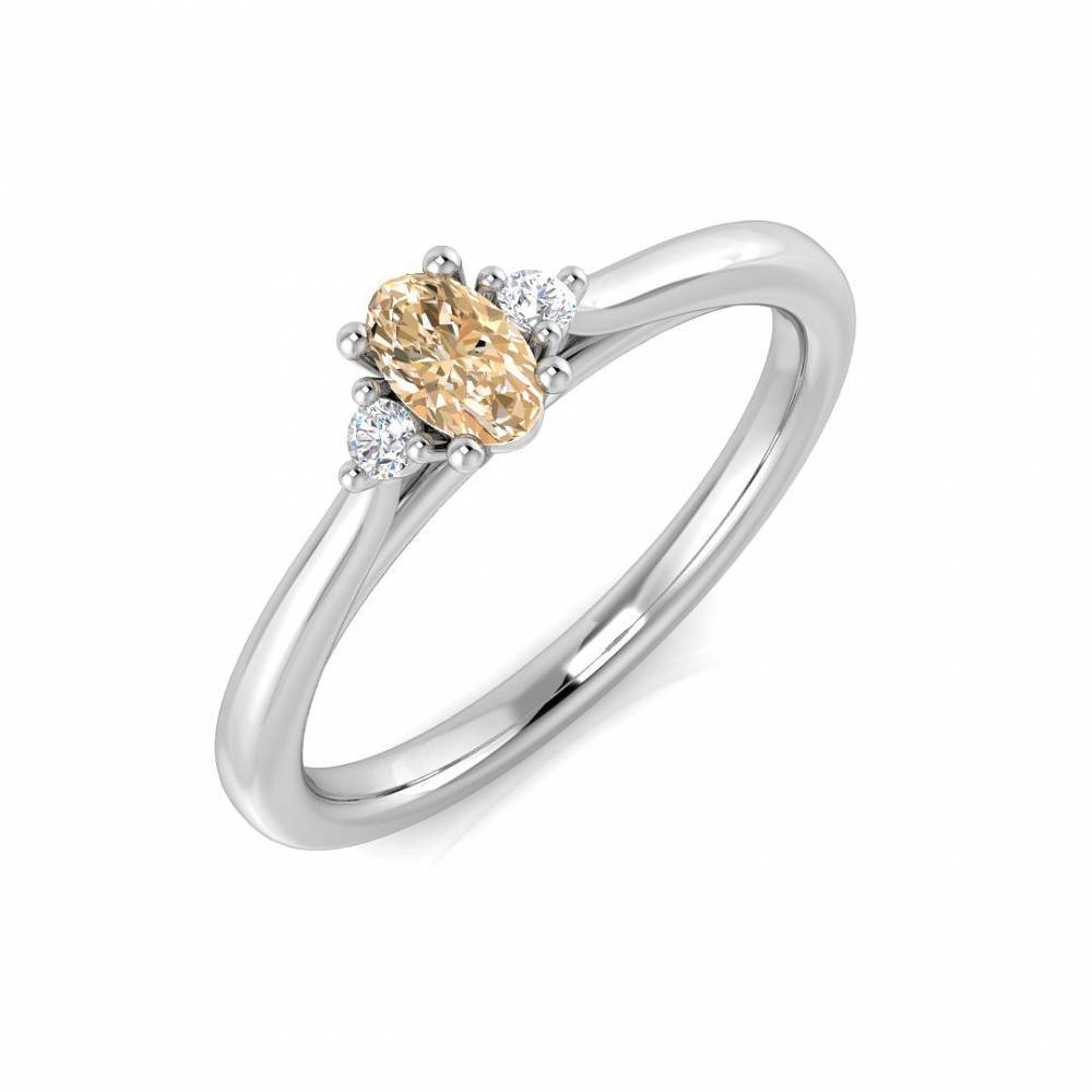 0.40ct EF/VS Morganite and Diamond Gemstone Ring Image