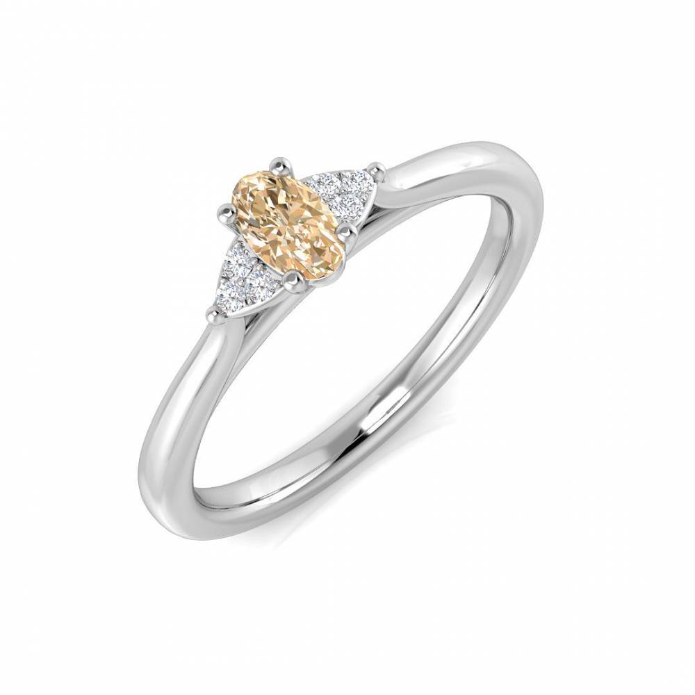 0.30ct EF/VS Morganite and Diamond Gemstone Ring Image