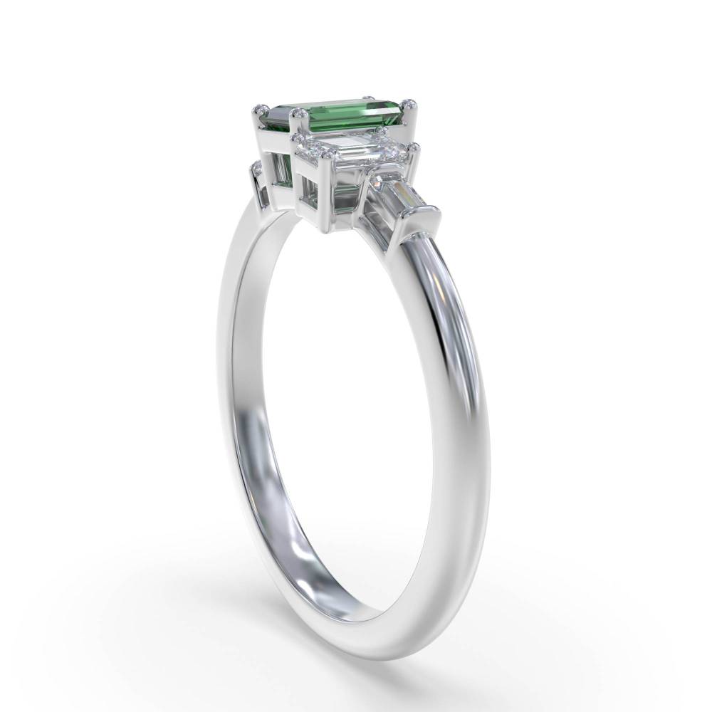 0.40ct EF/VS Emerald and Diamond Designer Ring W