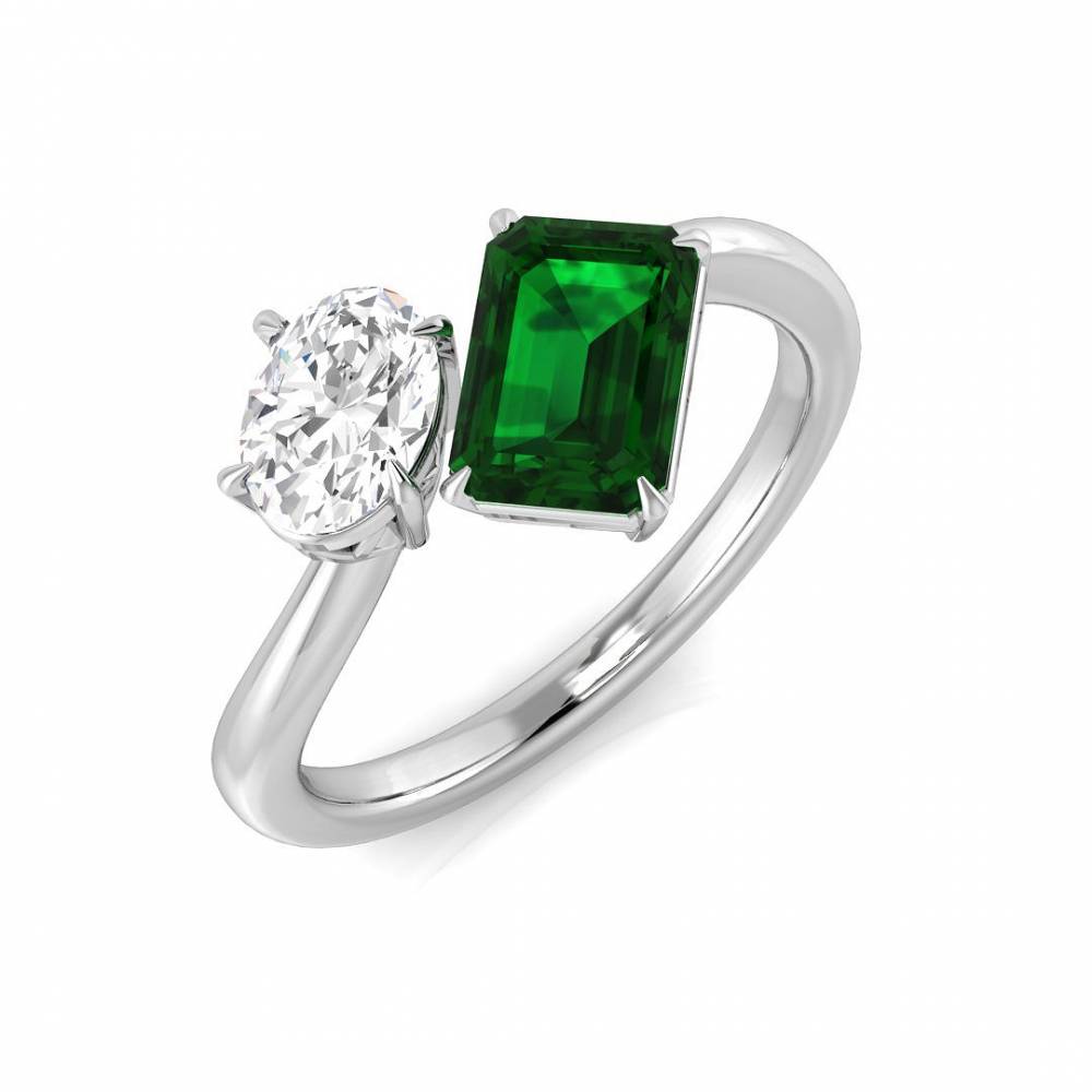 1.45ct EF/VS Emerald and Diamond Designer Ring W