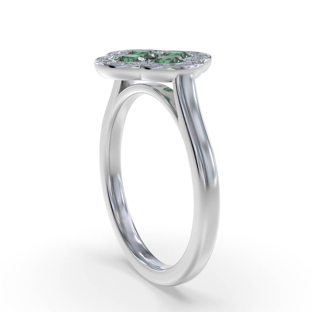 0.50ct EF/VS Emerald and Diamond Designer Ring W