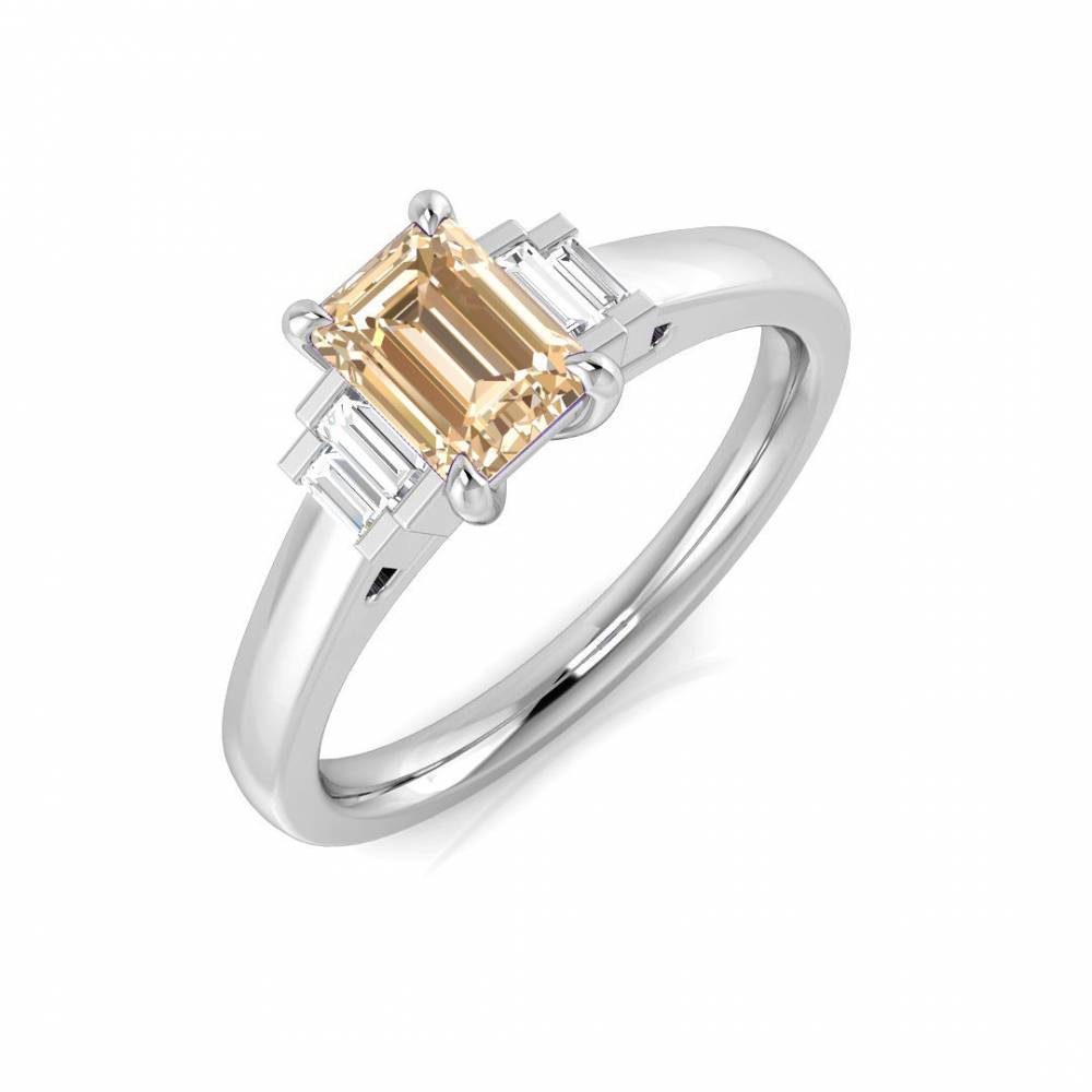 0.70ct EF/VS Morganite and Diamond Gemstone Ring Image