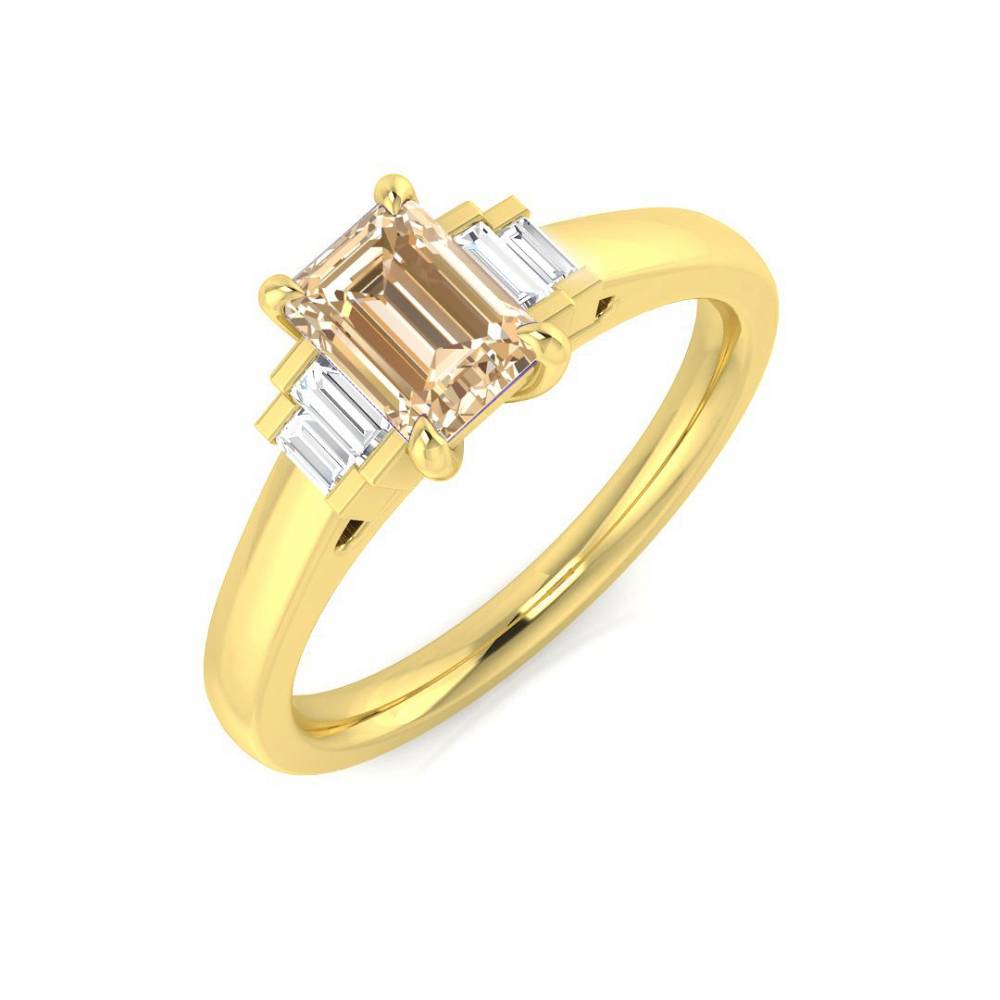 0.70ct EF/VS Morganite and Diamond Gemstone Ring Image