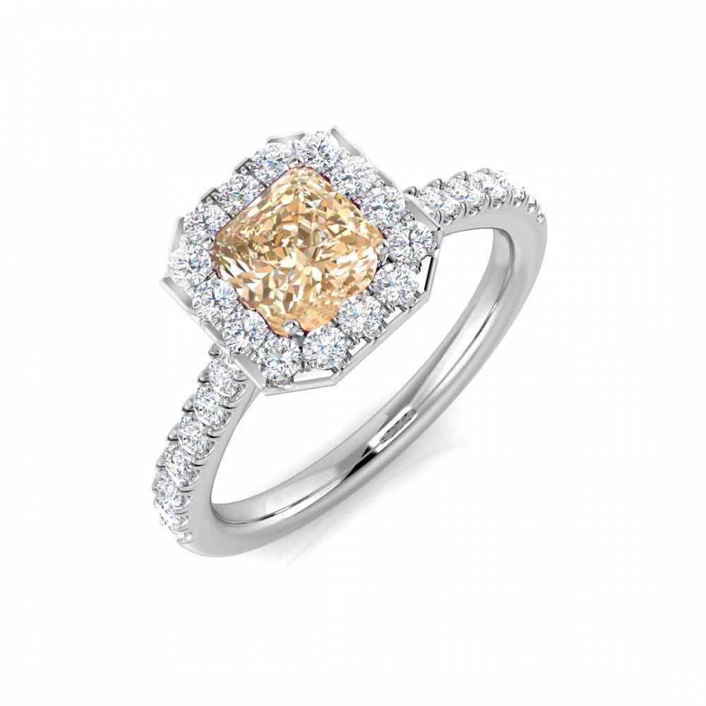 1.10ct EF/VS Morganite and Diamond Gemstone Ring Image