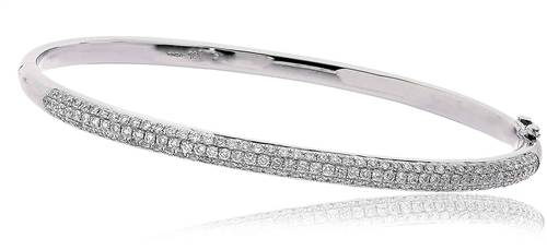 Elegant Encrusted Round Diamond Set Bangle W