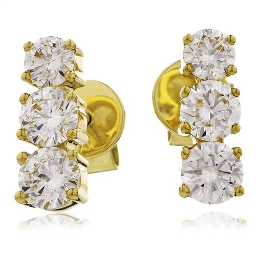 0.75ct Modern Round Diamond Drop Earrings Y