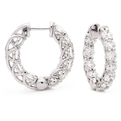 1.60ct Modern Round Diamond Hoop Earrings P