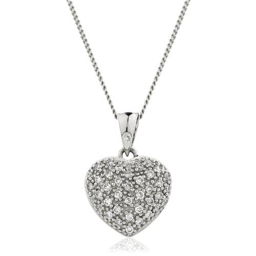 0.20ct Classic Round Diamond Heart Pendant W