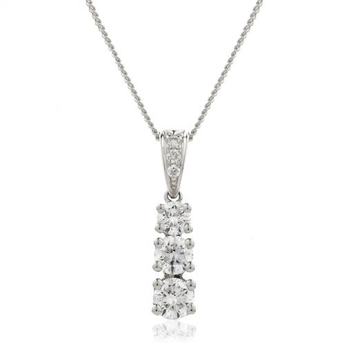 Elegant Round Diamond Trilogy Pendant W