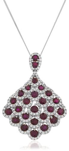 Round Ruby & Diamond Pendant W