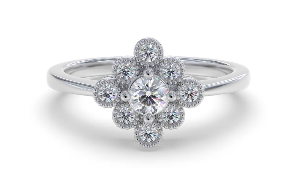 0.40ct Elegant Round Diamond Cluster Ring W