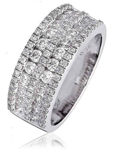 1.10ct Elegant Round Diamond Multi Row Dress Ring W