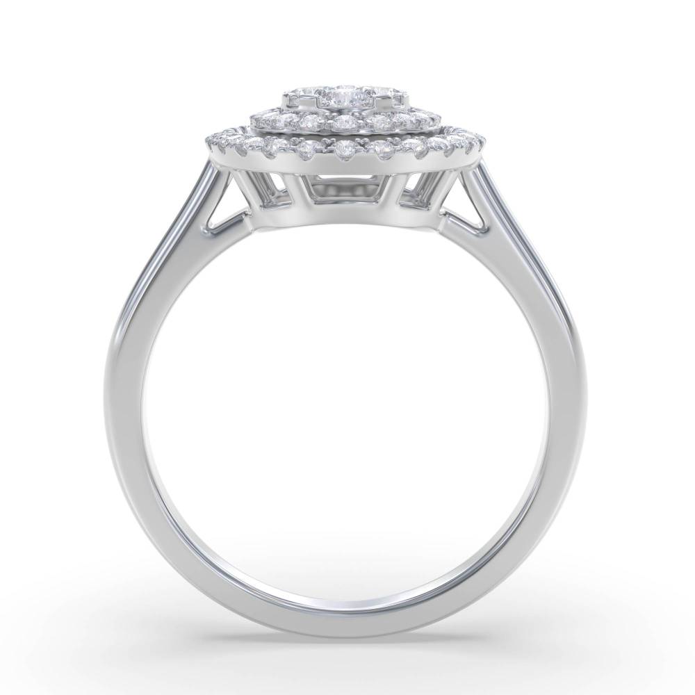 0.80ct Elegant Round Diamond Cluster Ring W