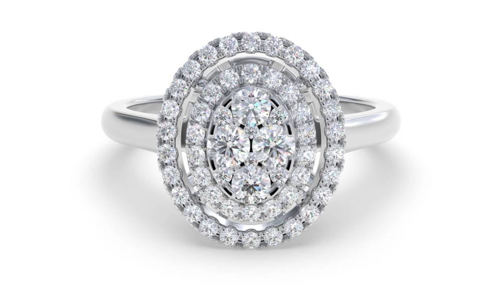 0.80ct Elegant Round Diamond Cluster Ring W