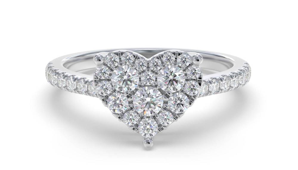 0.50ct Modern Pear Shaped Round Diamond Cluster Ring set in White Gold