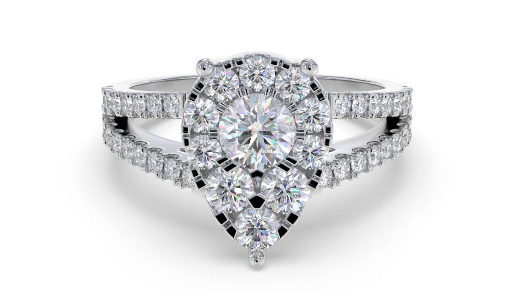 0.60ct Elegant Round Diamond Cluster Ring W