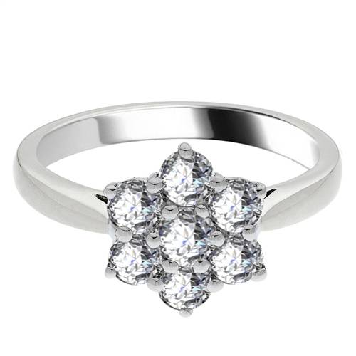 0.75ct Elegant Round Diamond Cluster Ring W